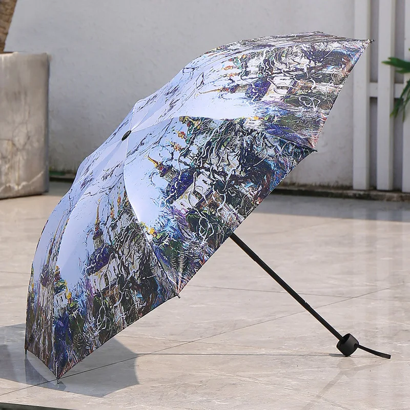 Creative Portable Sun Umbrella Rain And Sun Dual-purpose Folding Umbrella Ladies Anti-ultraviolet Parasol Windproof Umbrella