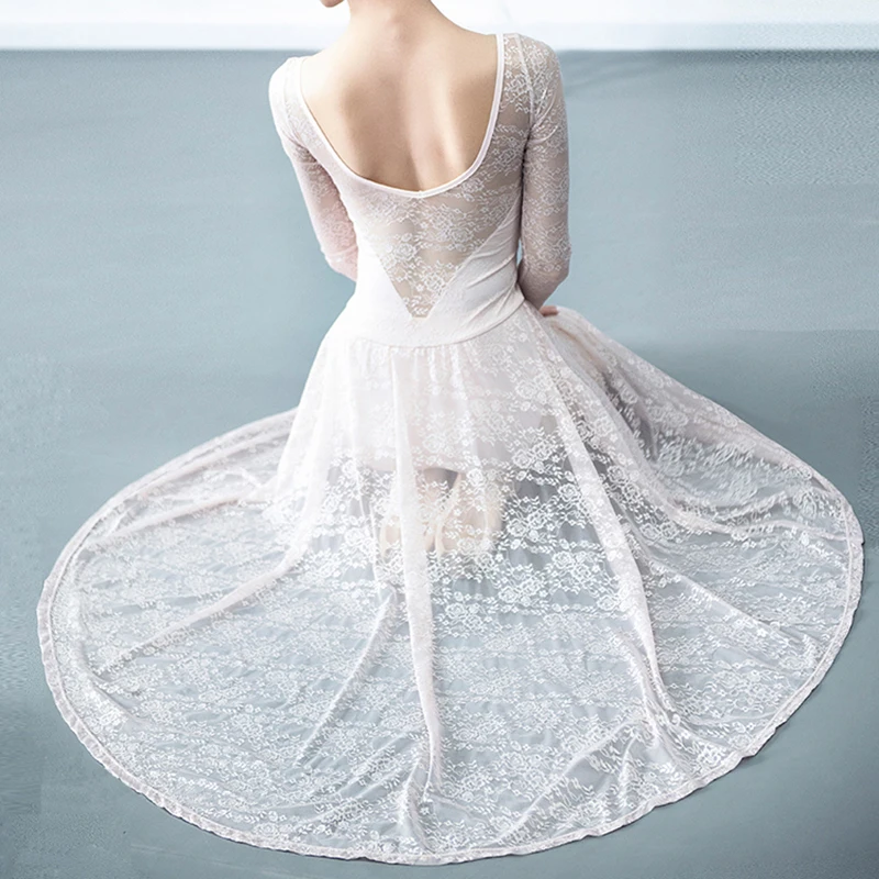 Ballet Dress Classic Dance Costume Long Lyrical Contemporary Dress Lace Ballerina Dancewear Dance Clothes Women Dress Skirt