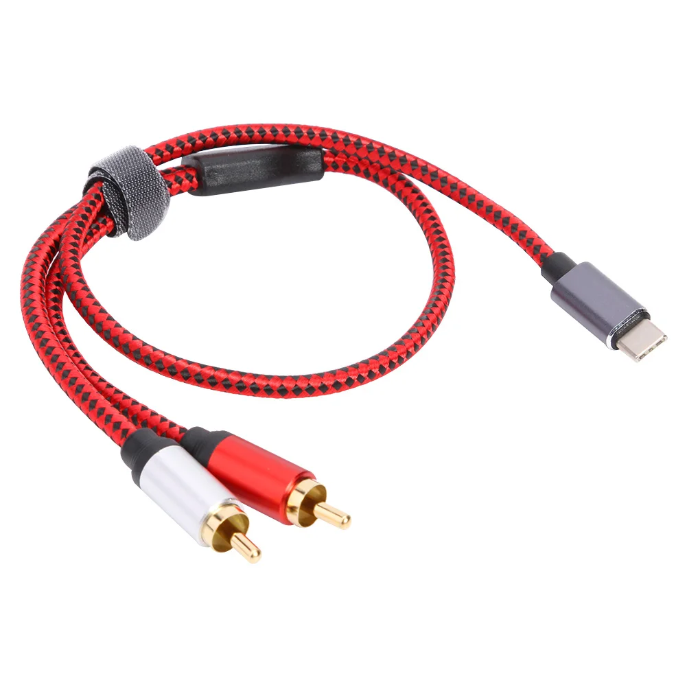 USB Audio Cable Type C Male to 2 RCA Male Audio Cable for Xiaomi Huawei Tablet Speaker Amplifier TV 0.5m 1m 1.5m