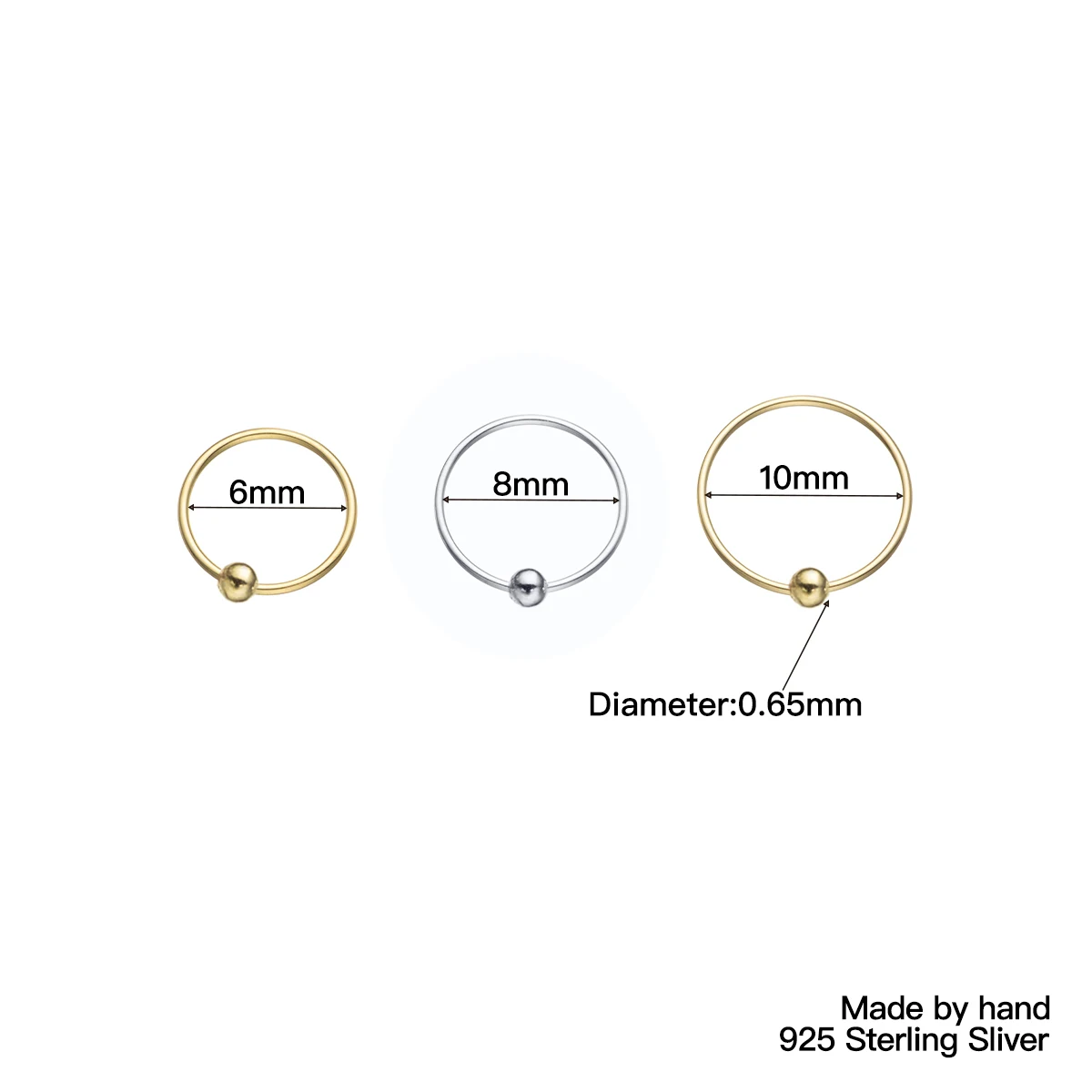 18Pcs/Pack 22G Thin Small Unisex Dainty Ball Nose Ring Hoop Indian Nose Piercing Tragus Ear Body Jewelry Aro Nariz Pircing Nariz