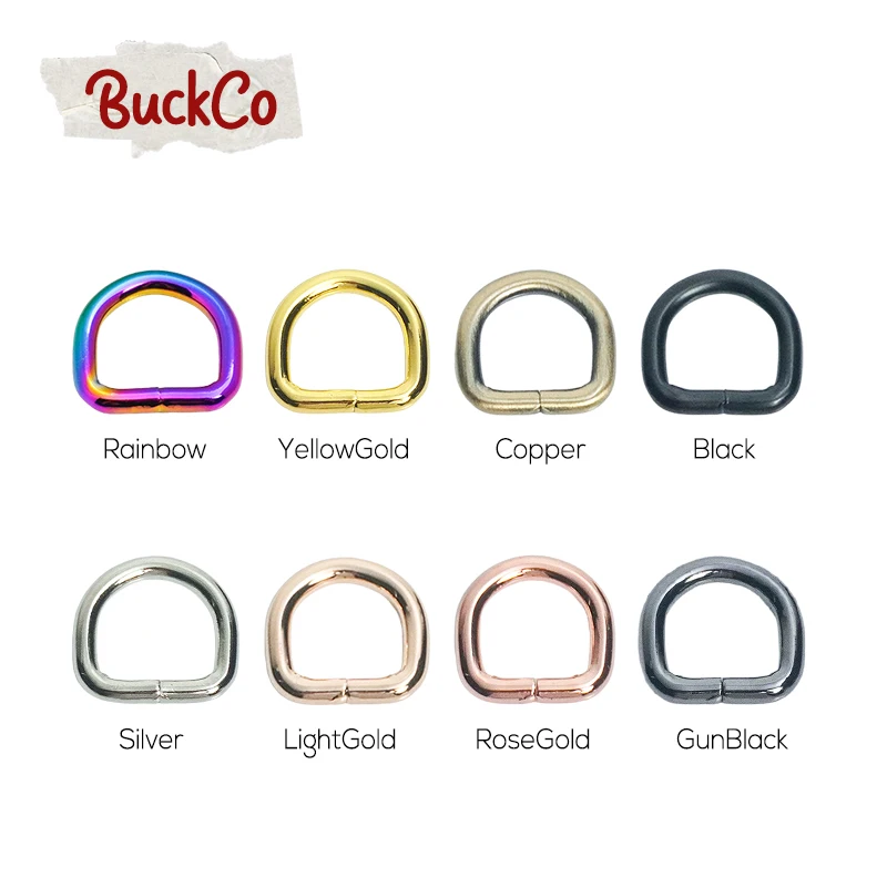 1pc Metal Non-Welded Nickel Plated Hardware D Ring For Garment Luggage Backpack Cat Dog Collar-Strap DIY 10mm parts 8 Colours