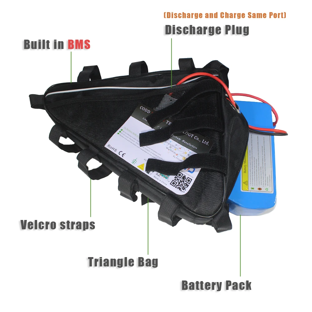 72V 40Ah Triangle Ebike Battery 2000W 3000W 72V Electric Bicycle Battery