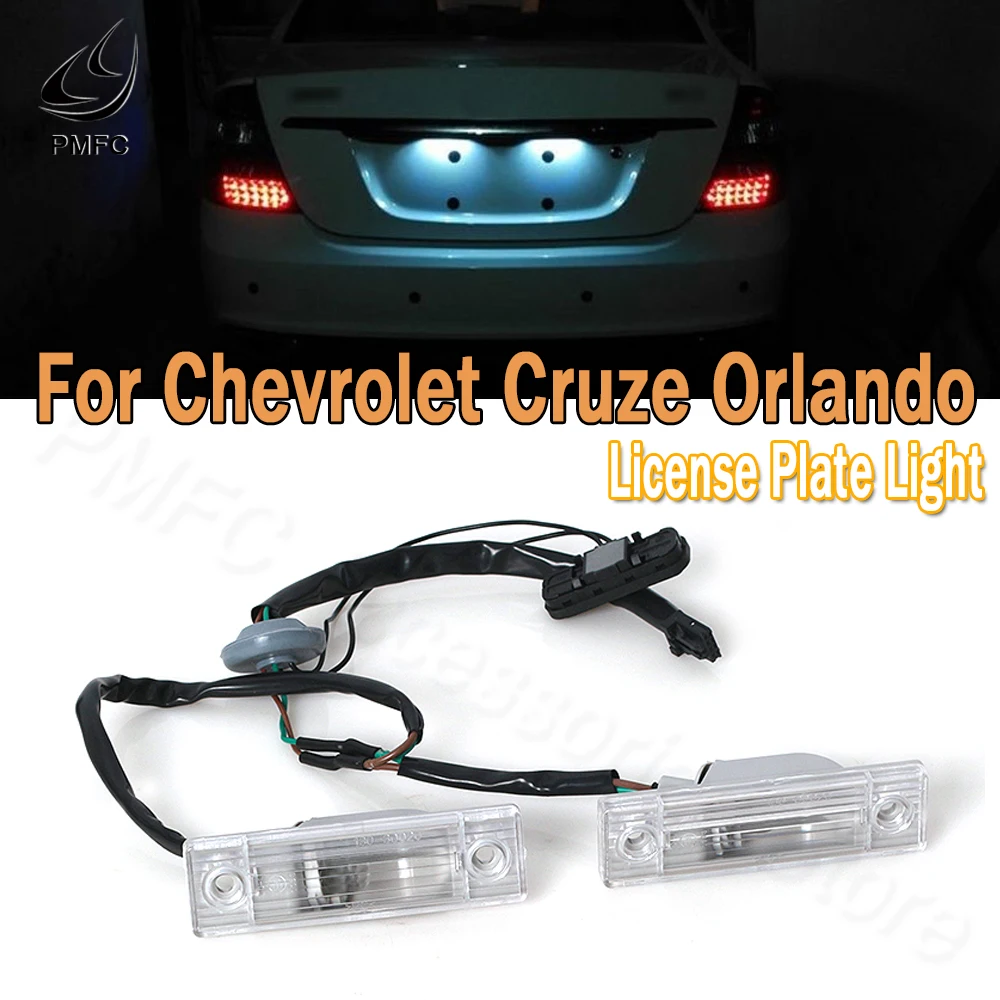 PMFC Rear Back License Plate Light With Trunk Switch Button For Chevrolet Cruze Orlando 2011-2014 95961097 95107229 95233776