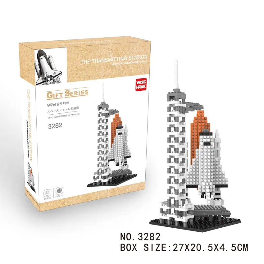 WiseHawk New Arrival World Famous Architecture Mini Block Statue Of Liberty Plastic Construction Micro Brick Educational Kid Toy