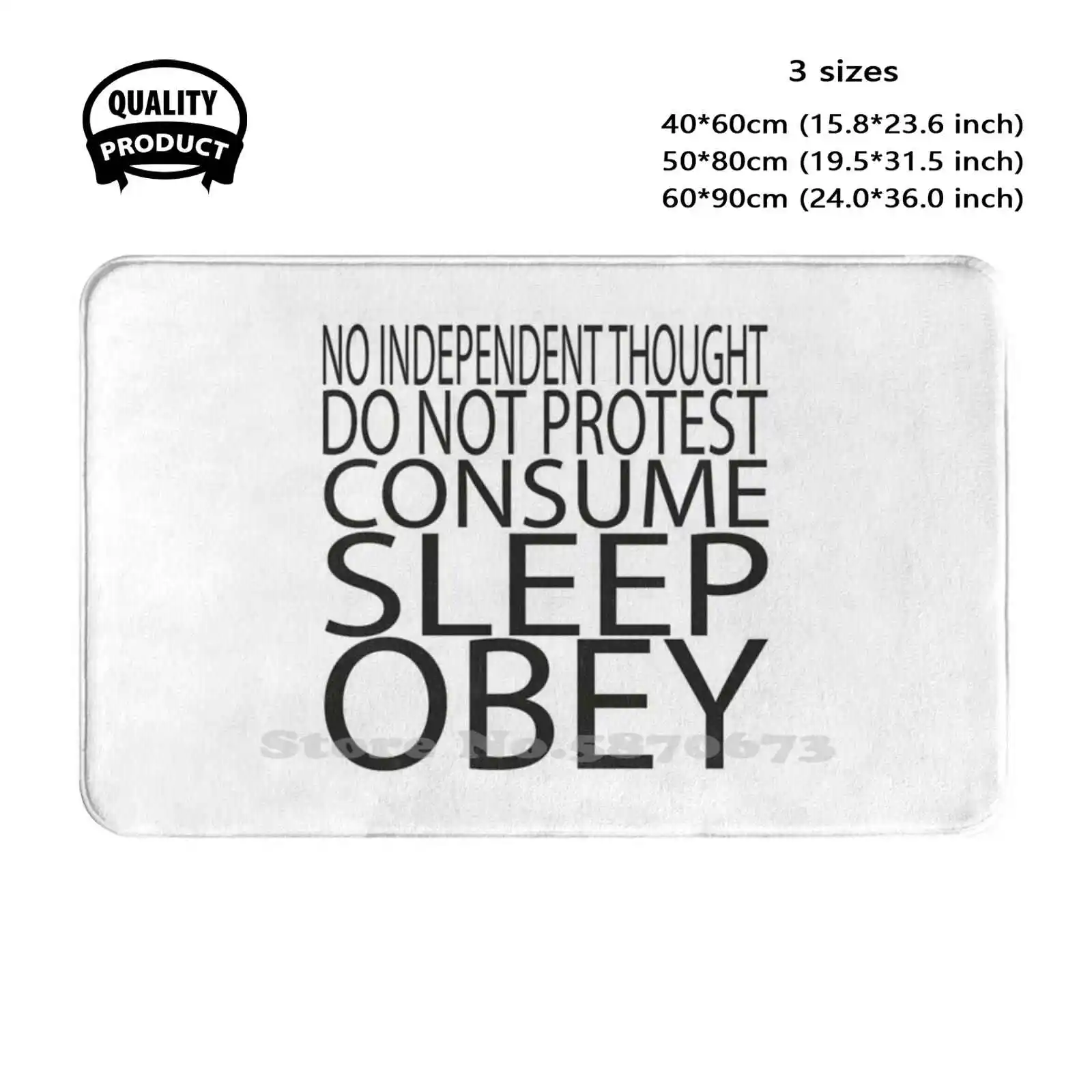 Subliminal Orders For Sheeple Soft Cushion Home Carpet Door Mat Car Rug They Live Command Subliminal Subconscious Unconsciously