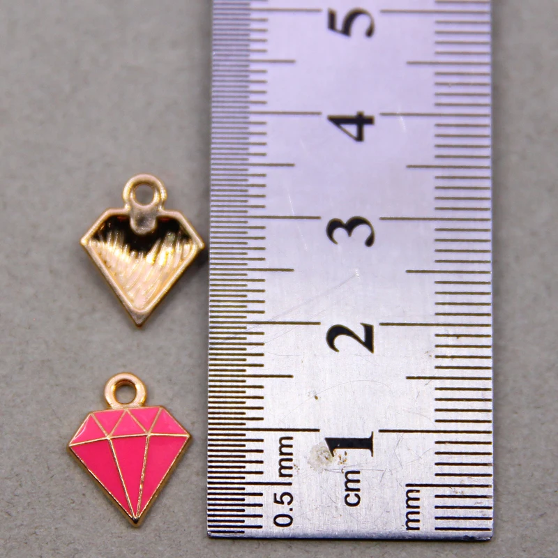 10pcs /lot Zinc Alloy Enamel Charms Diamond Shaped Charms Pendant For DIY Fashion Pendant Earrings Jewelry Making Accessories image 3