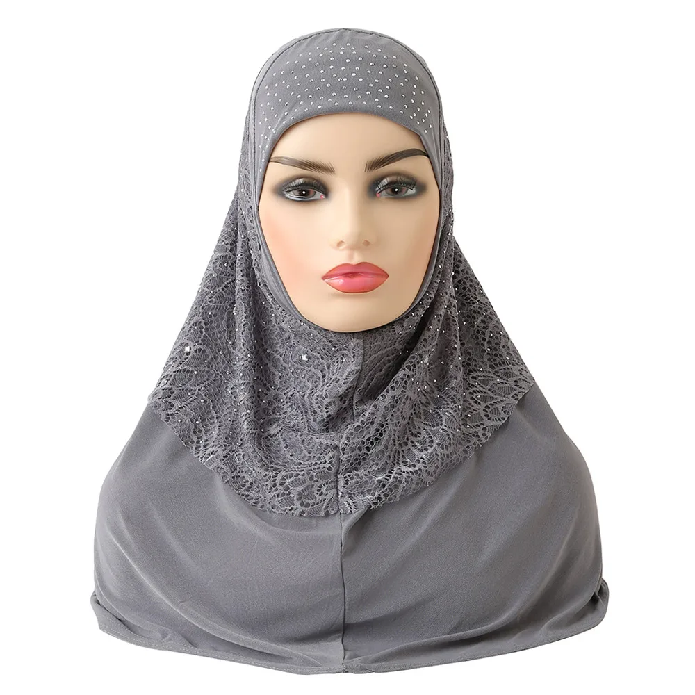 Chất Lượng Cao Kích Thước Trung Bình 70*60Cm Hồi Giáo Amira Hijab Với Ren Có Thể Nhìn Rõ Ràng Những Gì Xung Quanh Mình Khi Dưới Nước. Hồi Giáo Khăn Choàng Đầu Bọc Cầu Nguyện khăn Choàng Cổ Nữ Mũ Nón