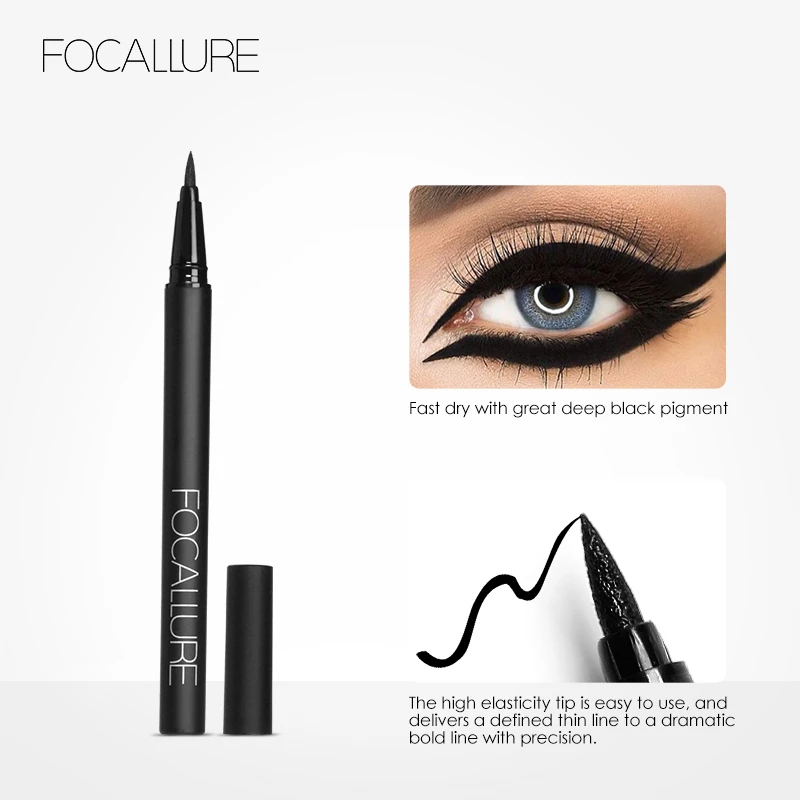 Focallure Wholesale Black Liquid Eyeliner Pencil Professional Waterproof Long Lasting Easy to Use Eye Makeup Eye Liner Pen