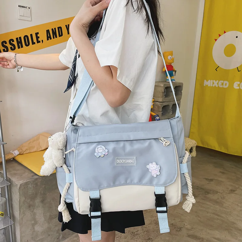 Ulzzang na co dzień duże torby damskie studenckie torby szkolne dla nastoletnich dziewcząt torba na ramię torba Crossbody damskie Bolsa Feminin