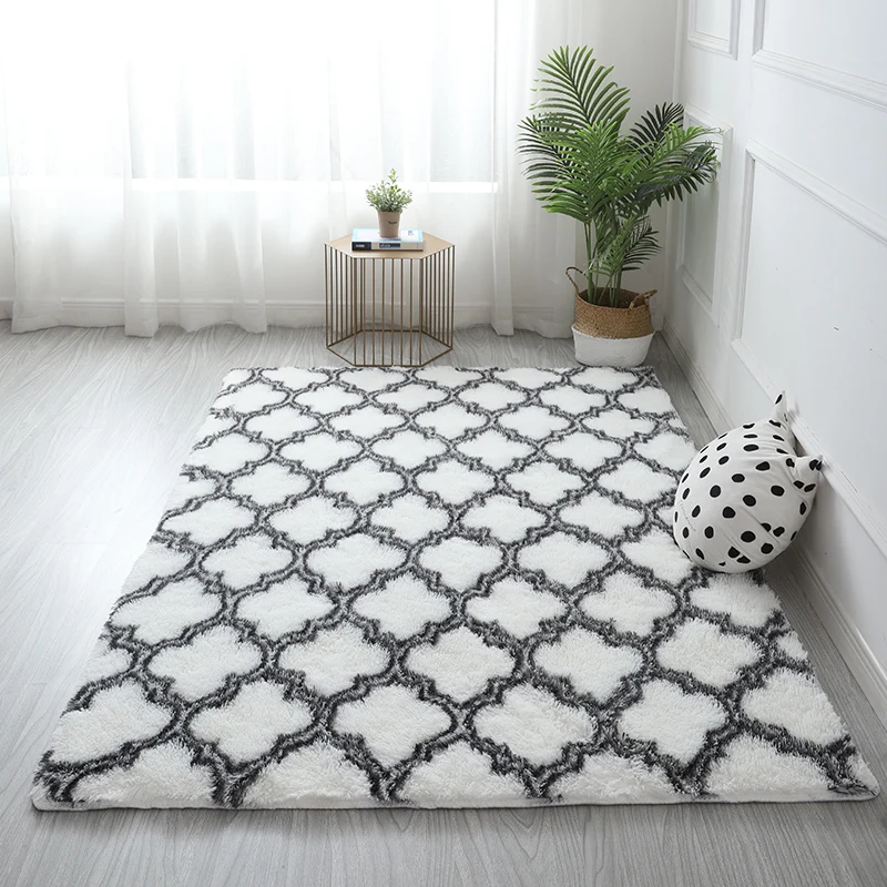 New living room carpet bedside plush floor mat tatami rectangular crawling rug thickened high-density sponge non-slip carpet