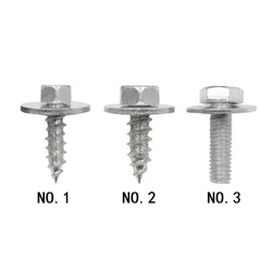 10 Pcs Auto Body Hex Bolts screw Car fenders Metal rivets Galvanized Silver Phillips screw