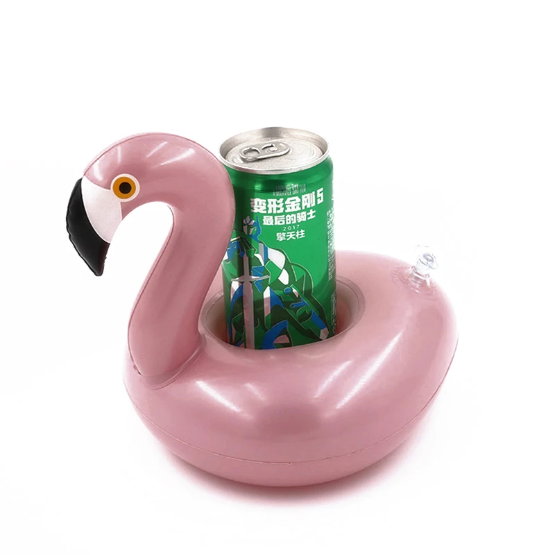 Mini Inflatable Flamingo Pool Float Toys Drink Float Cup Holder Swimming Ring Party Toys