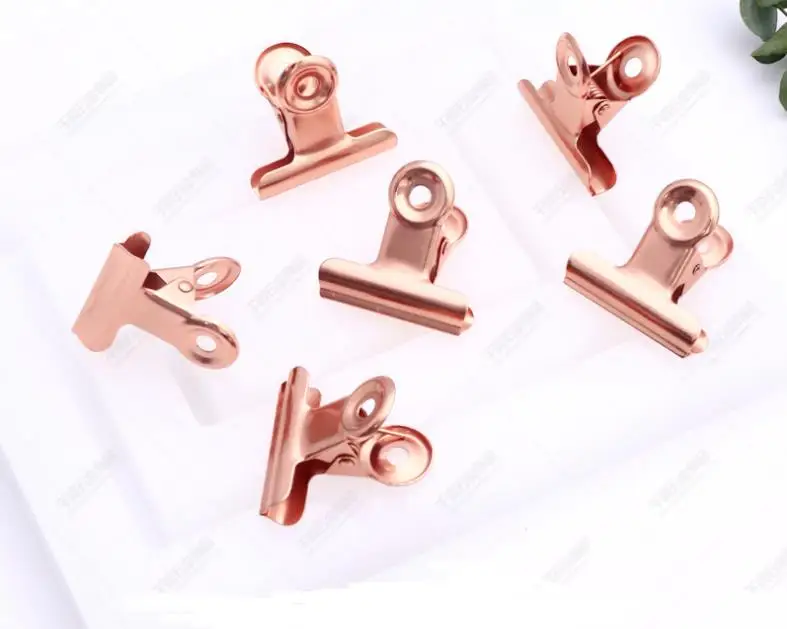 1000 Uds 22mm/31mm Clips De Agarre De Metal Oro Rosa Bulldog Clip De Acero Inoxidable Papel De Ticket Clip Para Etiquetas Para