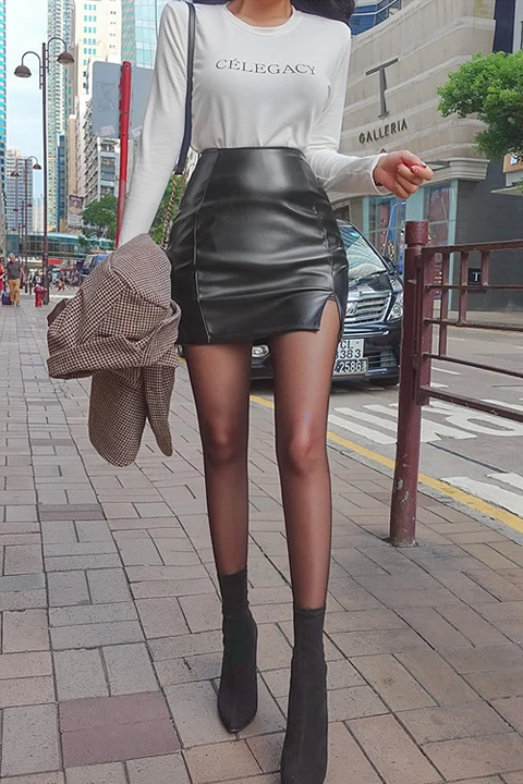 

2020 spring and autumn high waist thin one-step skirt tight-fitting sexy bag hip skirt