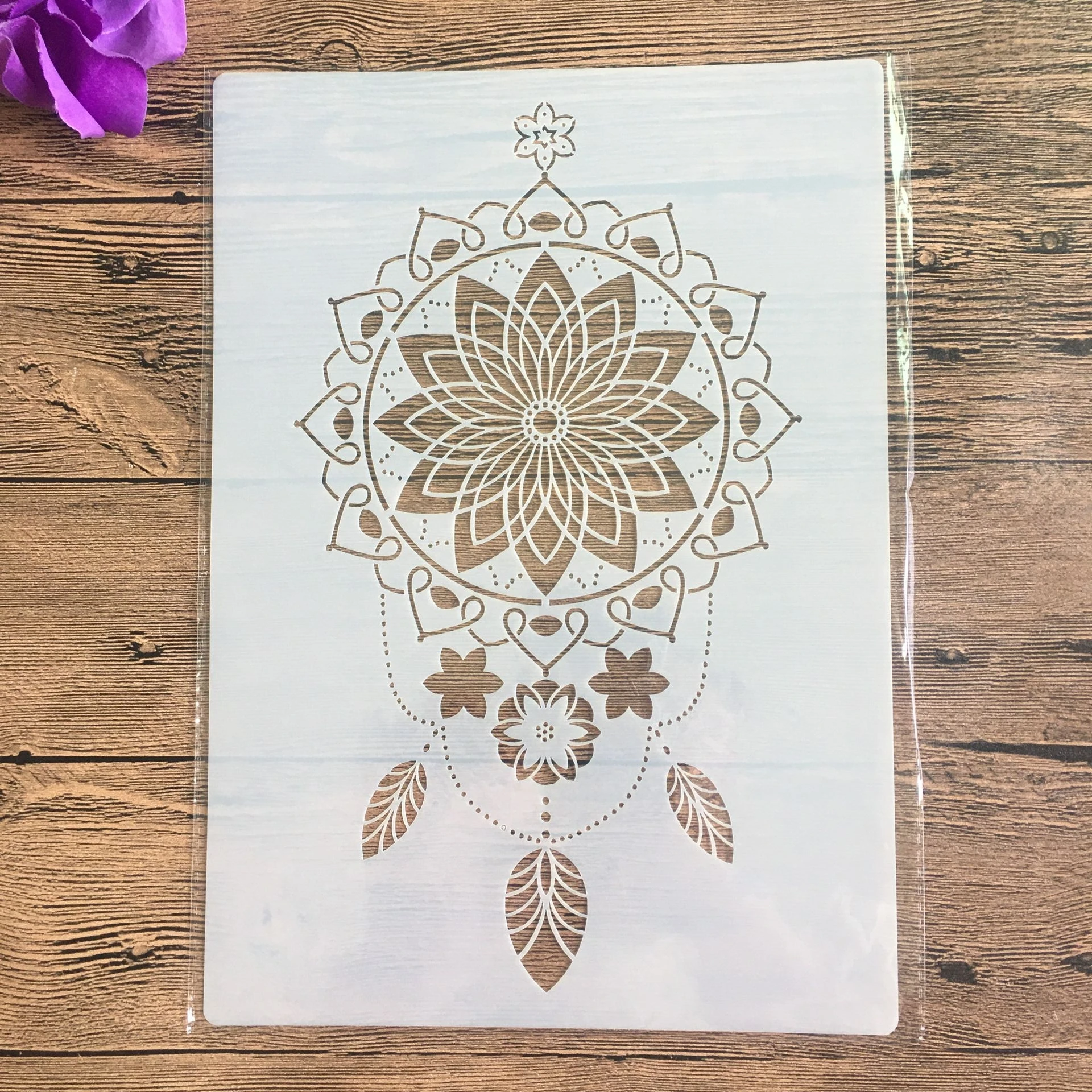 4pcs/set A4 Flowers Mandala Stencils Painting Coloring Embossing Scrapbook Album Decorative Template cake stencil