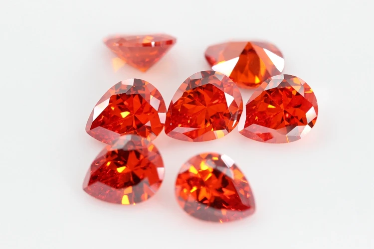 5A Pear Double CheckerBoard Cubic Zirconia Stone Multicolor Brilliant Cut Loose CZ Stones Synthetic Gems Beads For Jewelry
