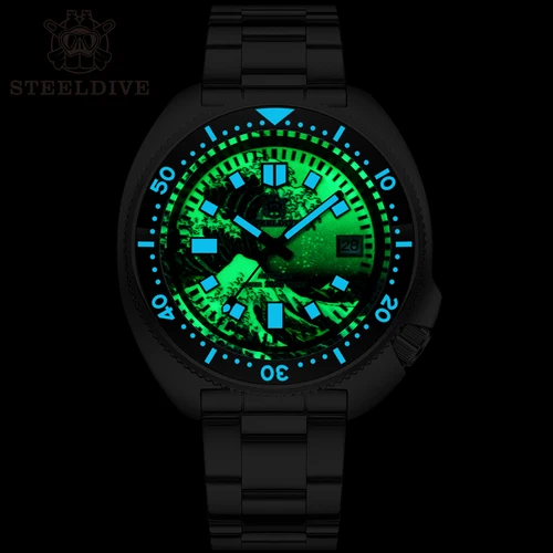 Imagen 2 del producto STEELDIVE SD1970J Kanagawa Turtle Esfera luminosa completa Bisel de cerámica NH35 AutomaticSTEELDIVE Tienda oficial Reloj de buceo para hombre