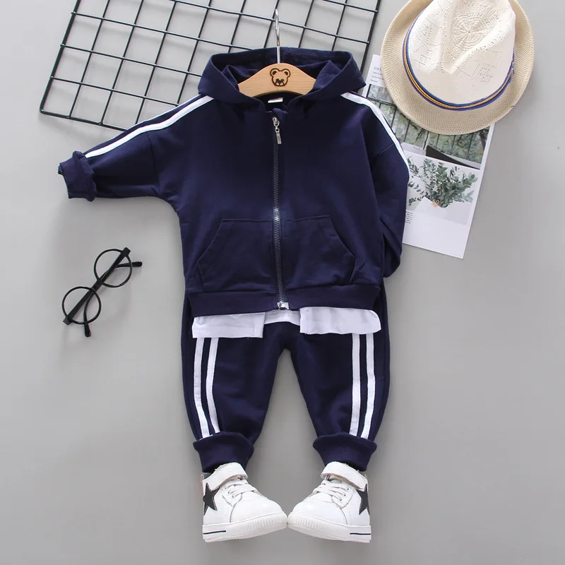 Spring Autumn Children Casual Clothes Baby Boys Girls Cotton Zipper Hoodies Sport Pants 2Pcs/sets Kids Infant Fashion Tracksuit
