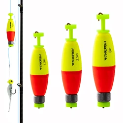 3PCS Fishing Bobbers EVA Foam Round Floats Snap-On Spring Fishing Buoy Accessories for Freshwater Saltwater