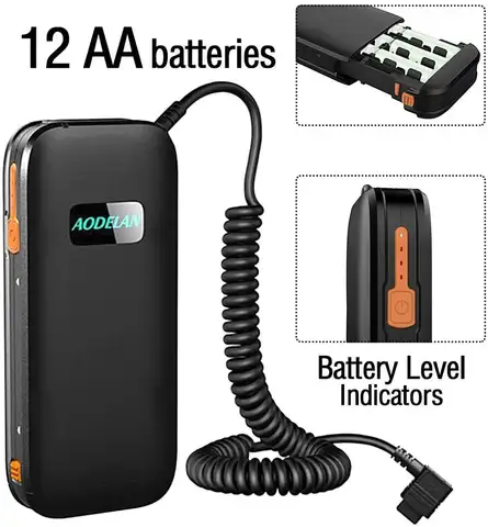 AODELAN External Flash Battery Pack Battery Power Bank for Canon EL-1, 600EX II-RT, 600EX-RT, 580EX 580EX II, 550EX,MR-14EX