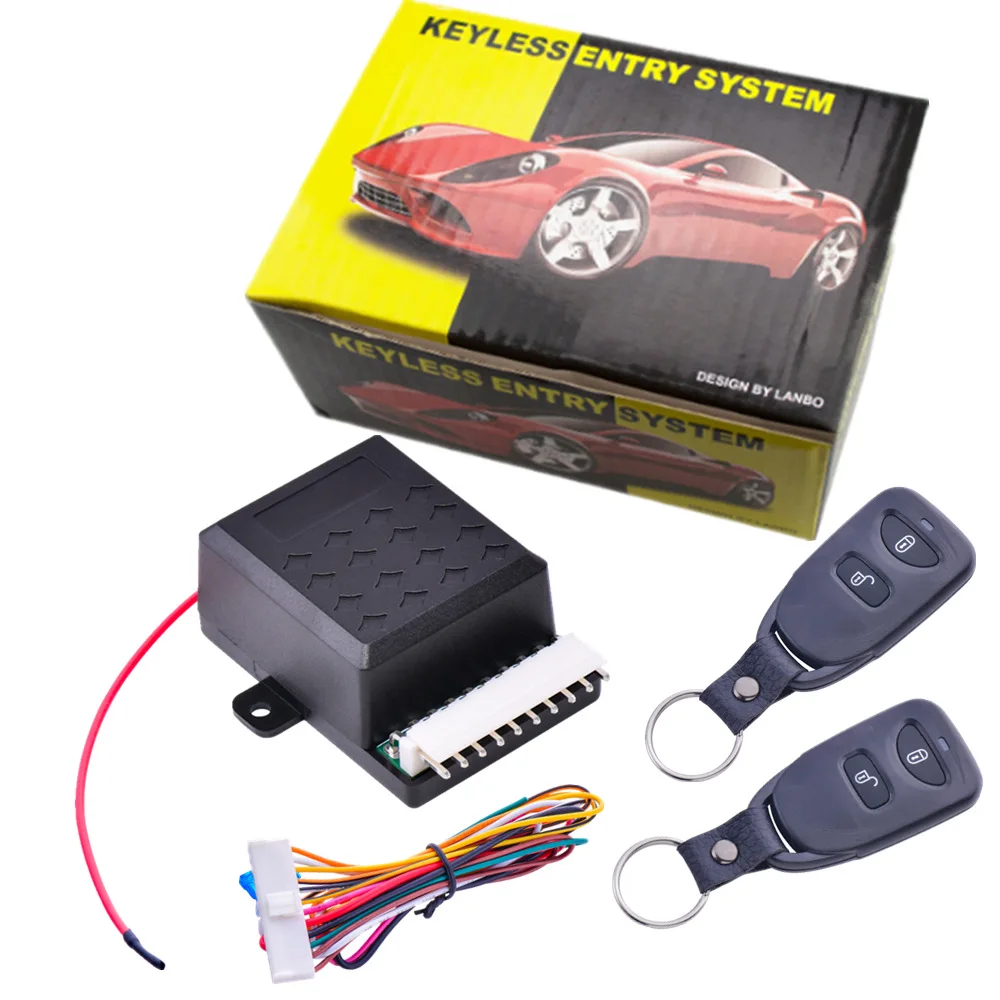 Universal Car Auto Remote Central Kit 12V Door Lock Locking Vehicle Keyless Entry System Start Stop Button With 2 Remote Control