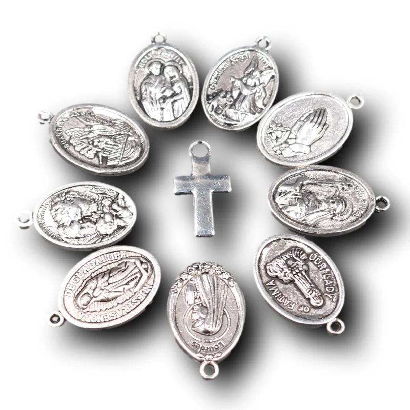 20pcs Mix Virgin Mary/Saint Michael/Holy Father/Holy Child/Holy Heart/Pontiff Pendant DIY Charms Christian Jewelry Crafts Making