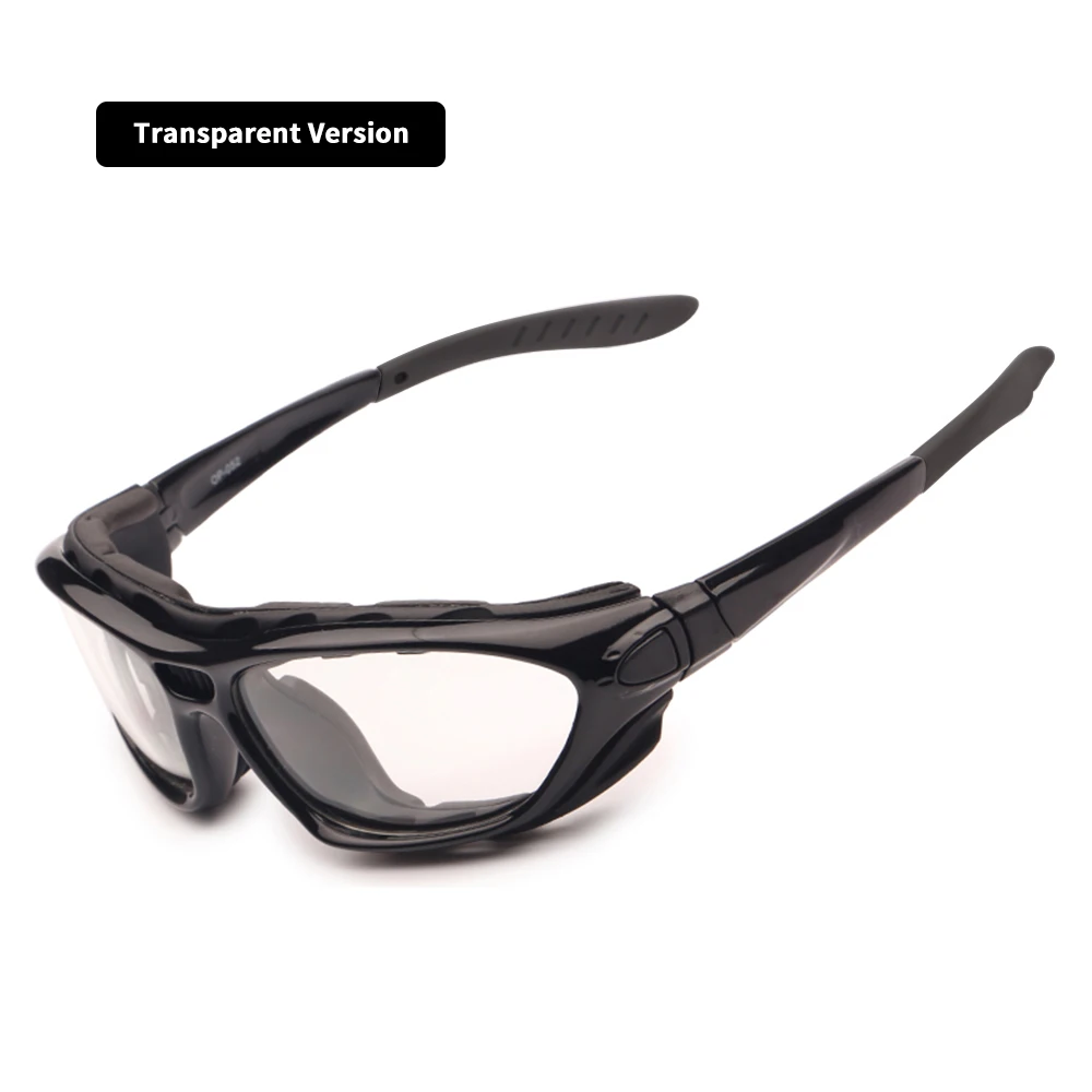 Motorcycle Goggles Polarized Clear 2 Pairs Day Night, Cycling Sunglasses Temples Strap Interchangeable, Helmet Glasses