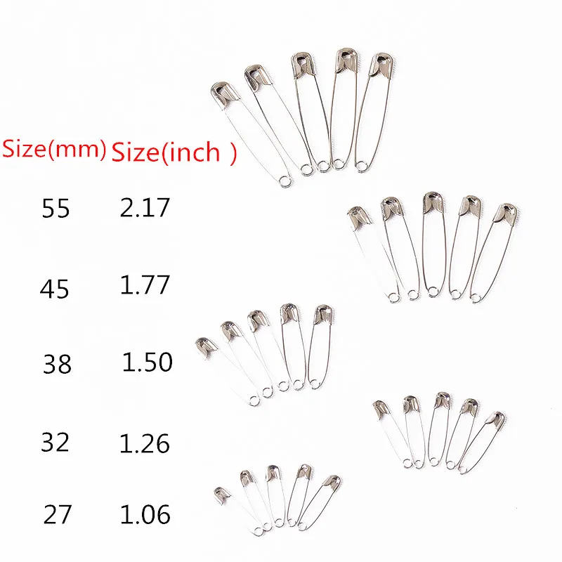 50 sztuk wysokiej jakości 5 rodzajów rozmiar agrafka s DIY akcesoria do szycia srebrne metalowe igły duża agrafka 5BB5960