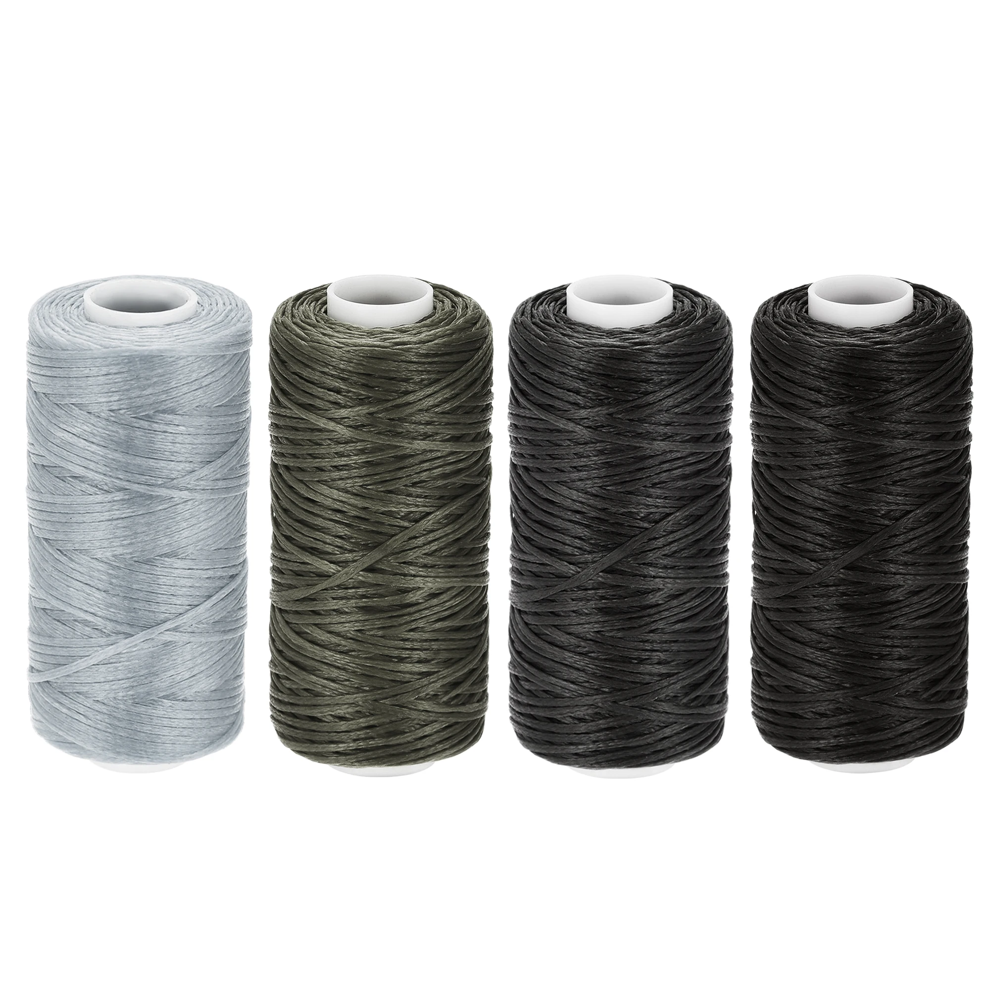 

Uxcell Waxed Leather Thread Set 55 Yards 150D/0.8mm Flat Polyester Cords for Hand Sewing (Various Gray, 4pcs)