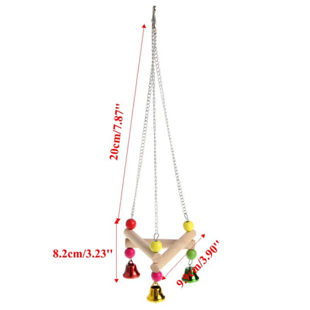 1PC Pet Bird Hanging Swing Toy Birds Cage Pendant Chew Toy Colorful Parakeet Cockatiel Catch Cage With Bell Chewing Toys