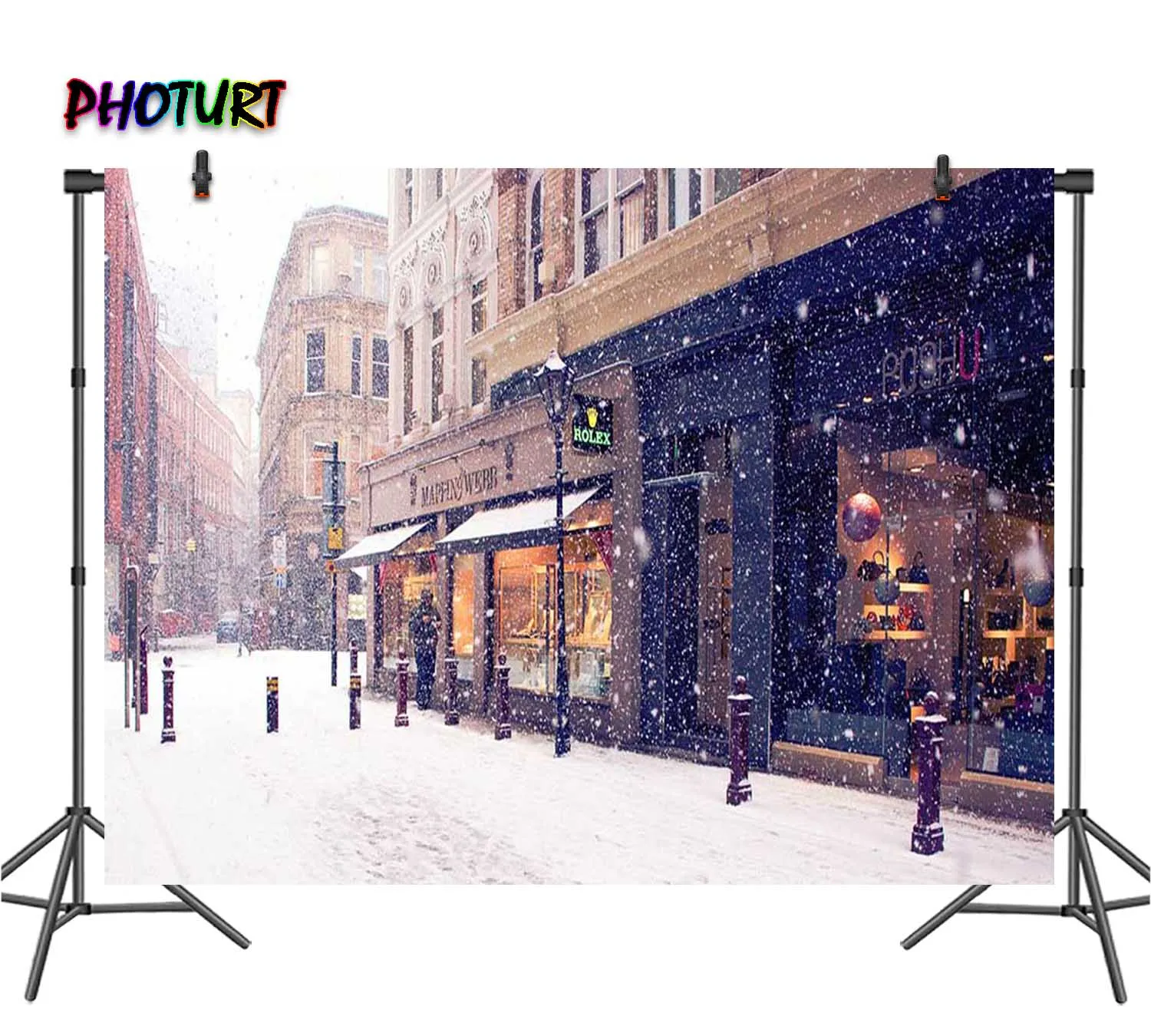 

PHOTURT Street View Photography Backdrop Birthday Party Background Vinyl Polyester Photo Studio Props