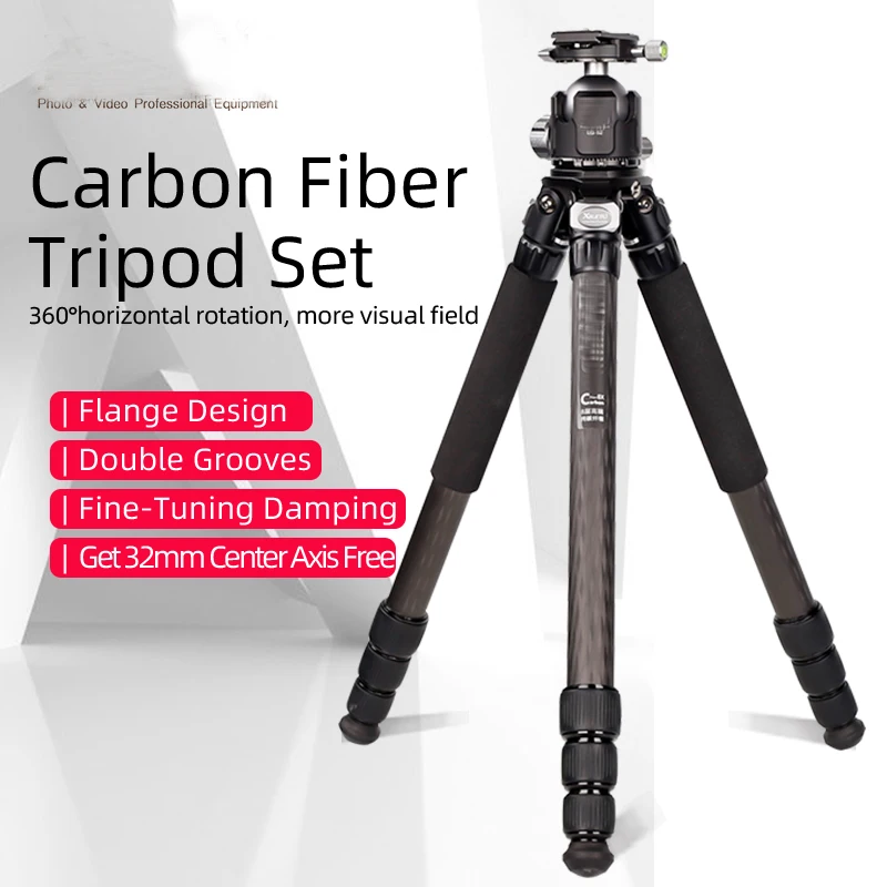 SZZLMASON X324C+LG52 Professional Photography Carbon Fiber Tripod Kit Stand 360 Degree Panorama Ballhead For Dslrs Cameras Tall