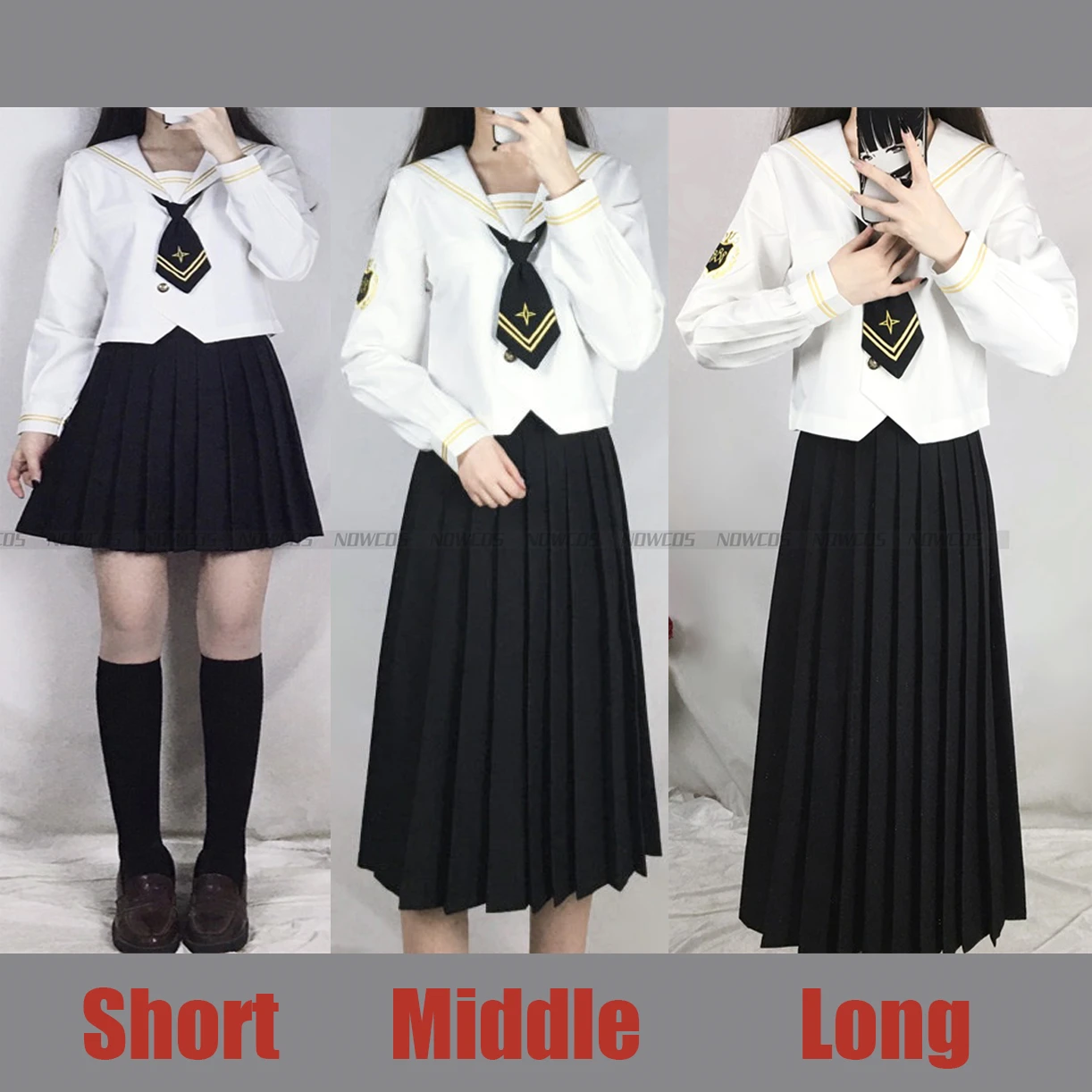 Women JK Uniform Orthodox Sailor Suit Embroidery Badge Genuine Japanese Student Girls Class School Uniform Set in Spring Autumn