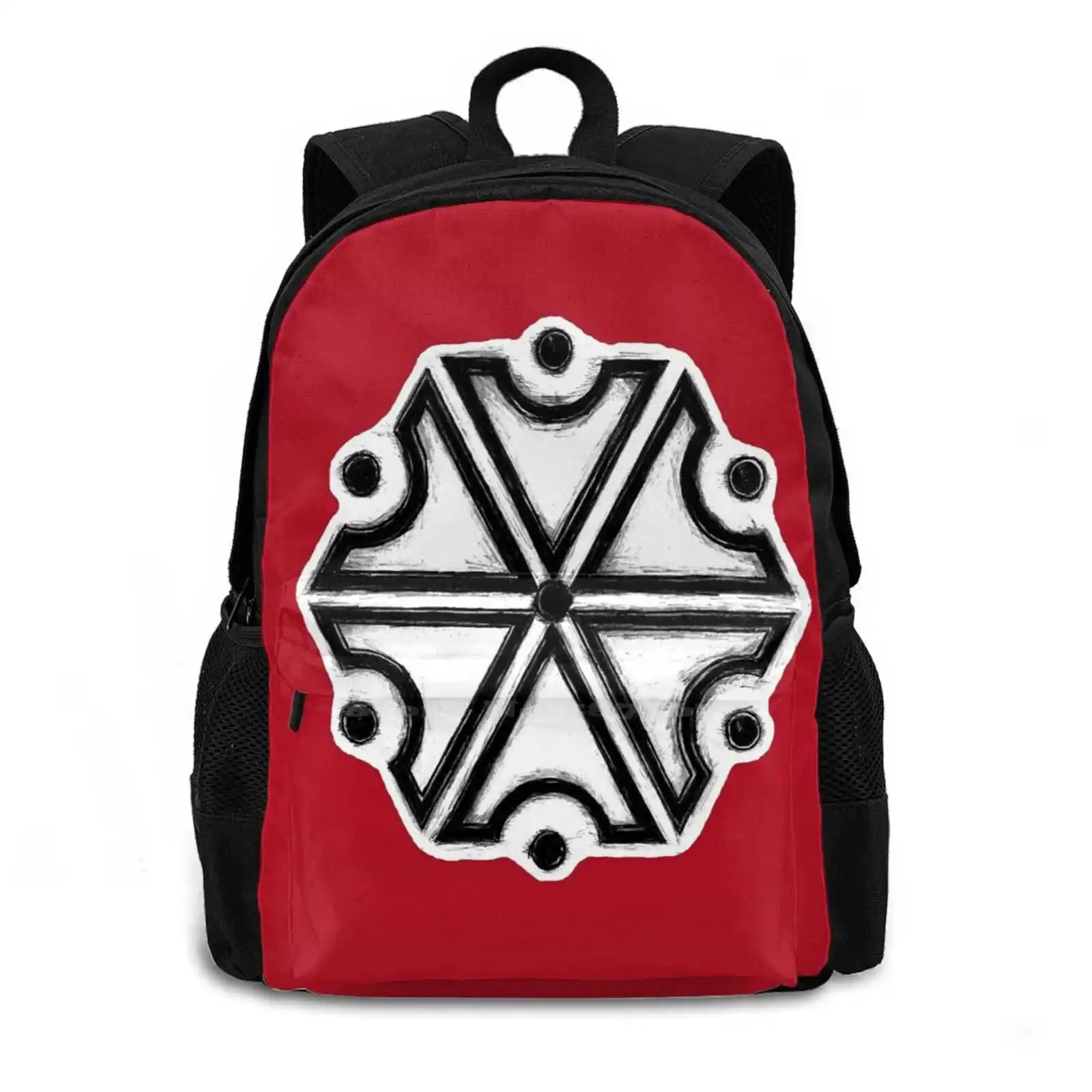 Perun , Slavic God Of Thunders Symbol ( Iphone Red Version ) Pattern Design Laptop Travel School Bags Slavs Slavic Power Slavic