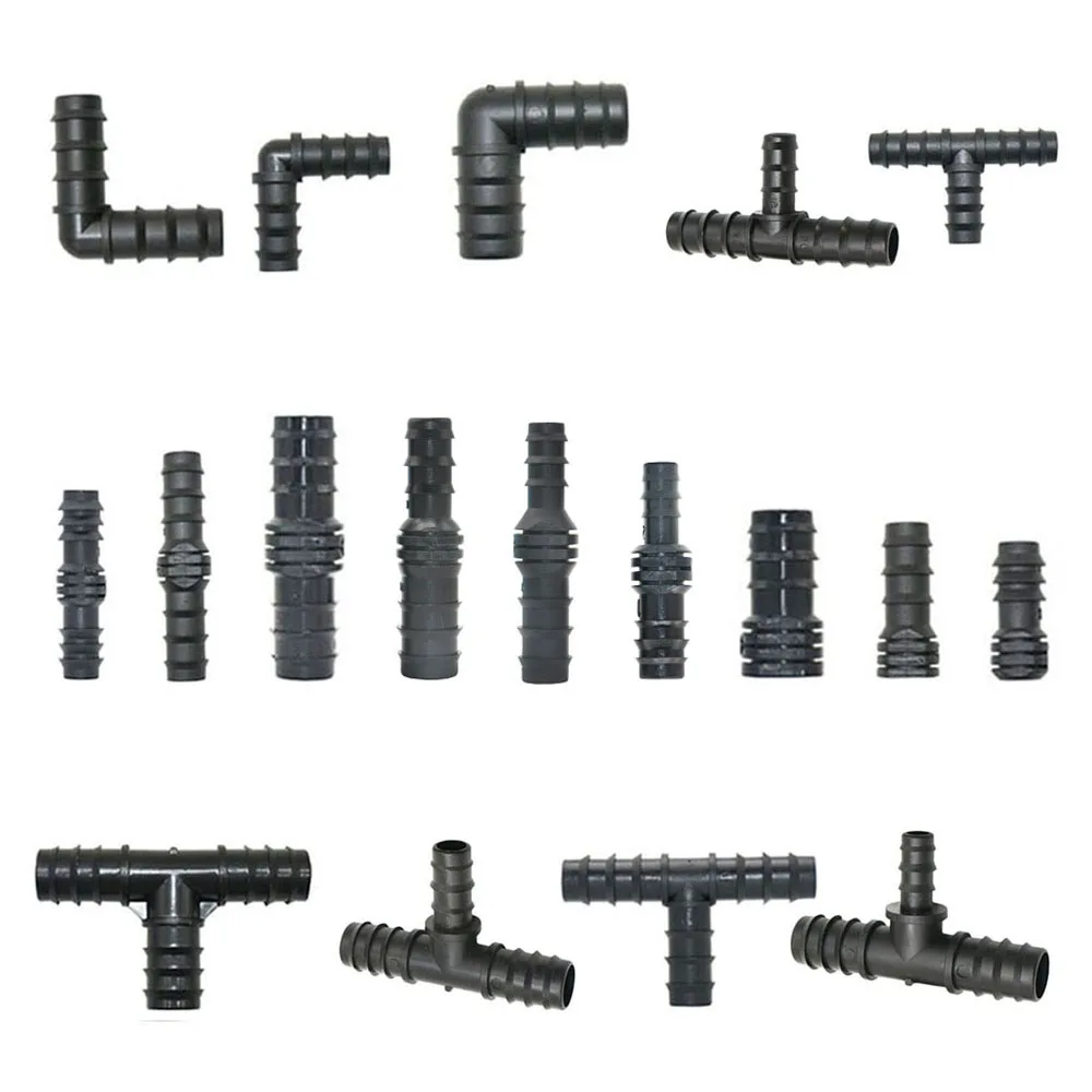 16mm 5/8'' Irrigation Drip Tape Tap Valve Elbow Tee End Plug Thread Lock Connector Garden Watering Pipe Hose Joints