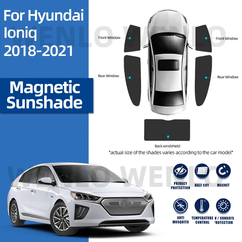 

Занавеска на окна для Hyundai IONIQ 2018-2021, Солнцезащитная магнитная сетка на лобовое стекло для автомобиля, сетка для защиты от УФ-лучей