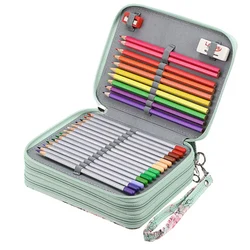 Kawaii Pencil Case for School Pen Box Big 72/120 Holes Penal Cute Bee Monkey Pencilcase Large Cartridge Stationery Korean Kit