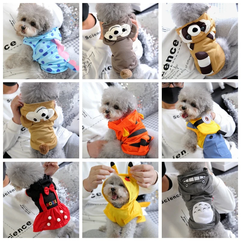 Cooling Dog Clothes Summer Cute Funny XS XXL Pet Costumes For Small Medium French Bulldog Terrier Chihuahua Yorkie Pug Cat Coat