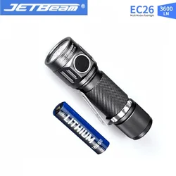 JETBeam EC26 EDC 3600LM Tactical Flashlight 18650 Torch Led Light Lamp Mini Flashlight Outdoor Hunting High Power Led Flashlight