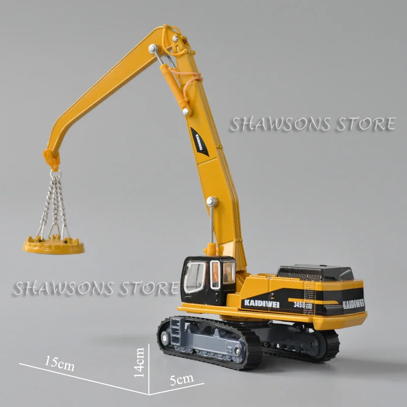 1:87 Scale Diecast Metal Material Handling Vehicle Model Toy Grab & Magnet Crawling Crane Miniature Truck Replica Collectible