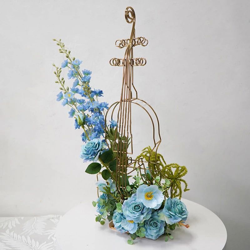 Home Decor Artificial Rose Violin Flower Wall Hanging Simulation flowers Christmas Wedding Decoration Tabletop Ornaments Nordic