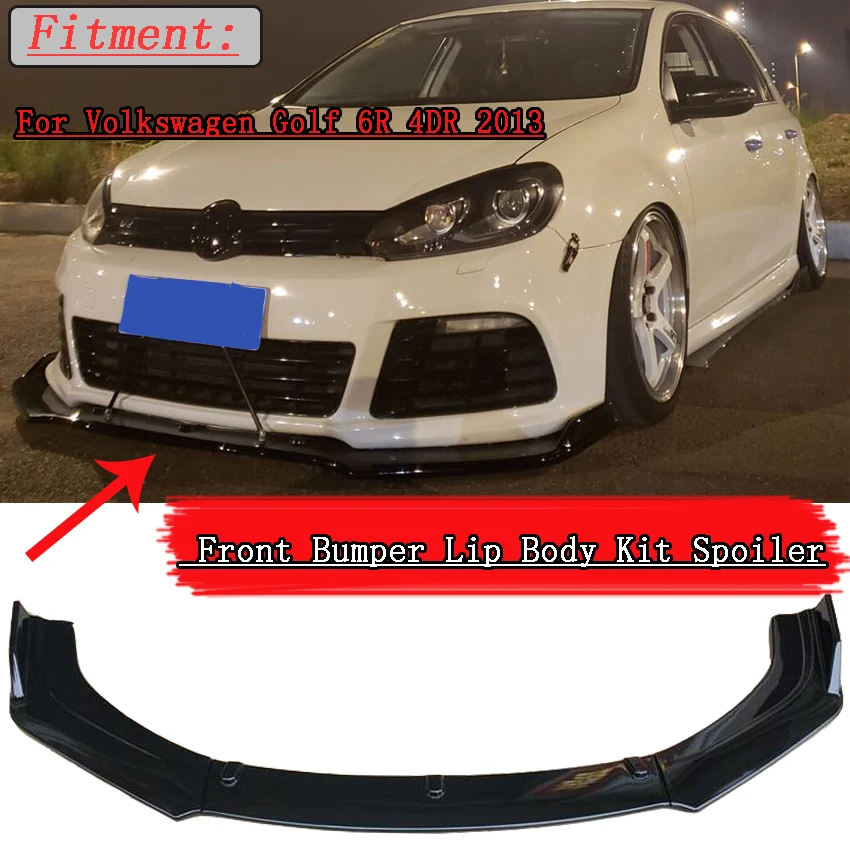 

3PCS Rear Car Front Bumper Splitter Lip Spoiler Diffuser Protector Guard Cover Trim For VW For Golf 4DR 6R 2013
