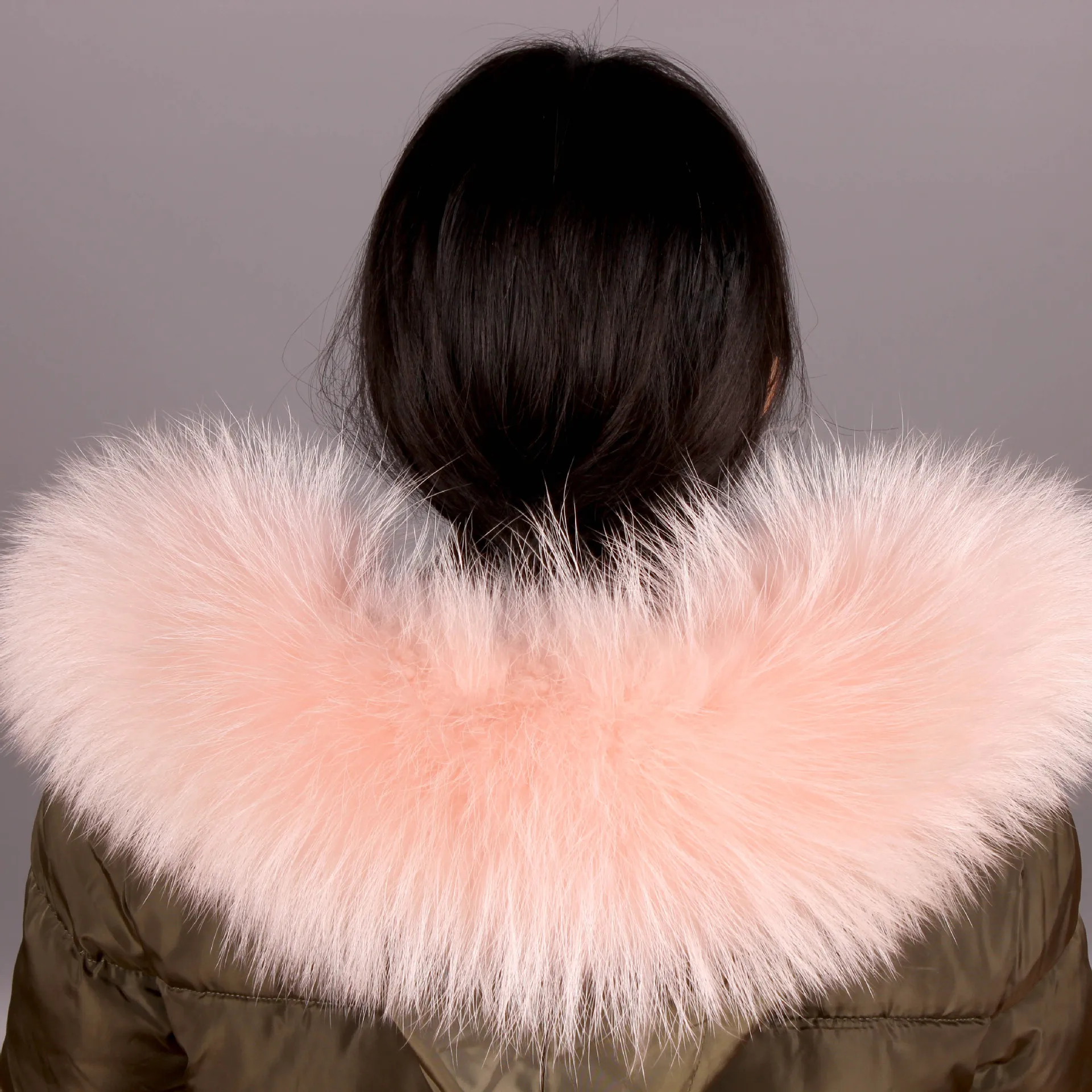 100%  Real Raccoon Fur Collar Womens Natural  Fur Shawl Raccoon collar Fur Scraves Detachable collar