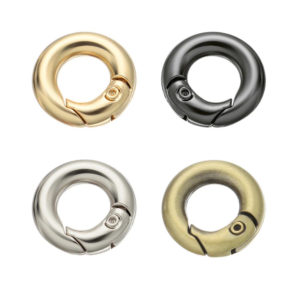 4Pcs Metal O Ring Spring Clasps Openable Round Carabiner Keychain Bag Clips Hook Dog Chain Buckles Connector For DIY Jewelry