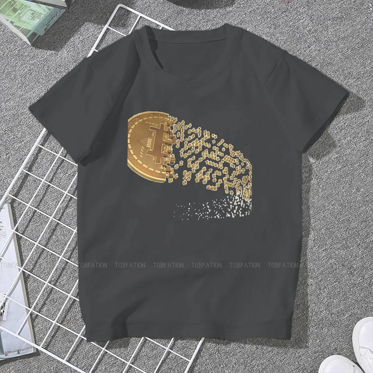 Bitcoin Mystery Women Tshirt Cryptocurrency Crypto Miner Aesthetic Vintage Female Clothing Cotton Graphic Short Sleeve