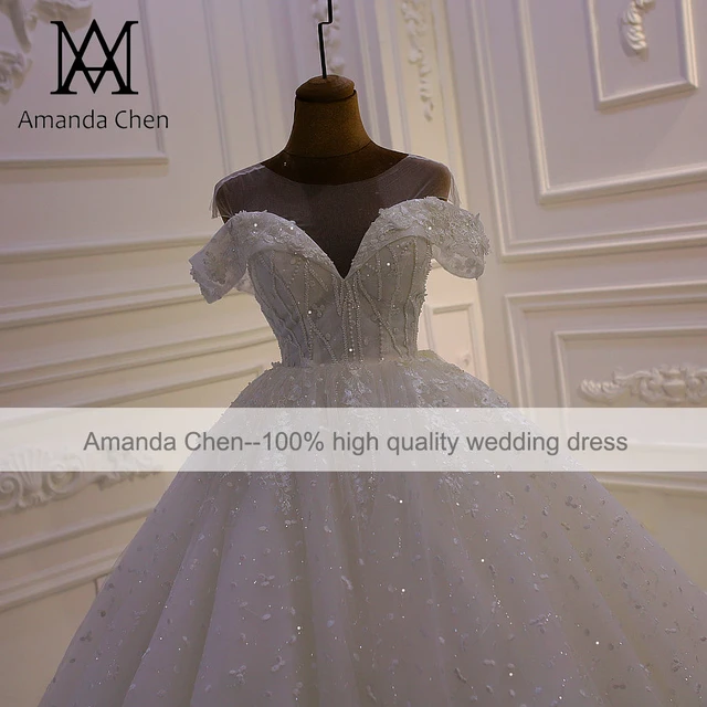 Robe De Mariee En Dentelle Et Perles Epaules Denudees Nouveau Style Robes De Mariee AliExpress