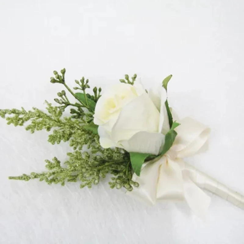 White Rose Corsage, White Rose Boutonnieres, Wedding Boutonniere