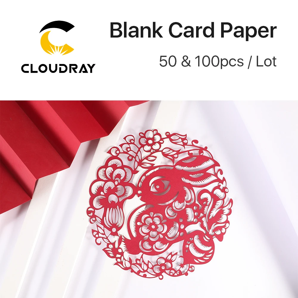 Cloudray 50/100 Buah Bahan Ukiran Laser Kertas Kartu Kosong Ukuran A4 Kardus Pola Leoni untuk DIY Desain Potongan Gunting Kertas