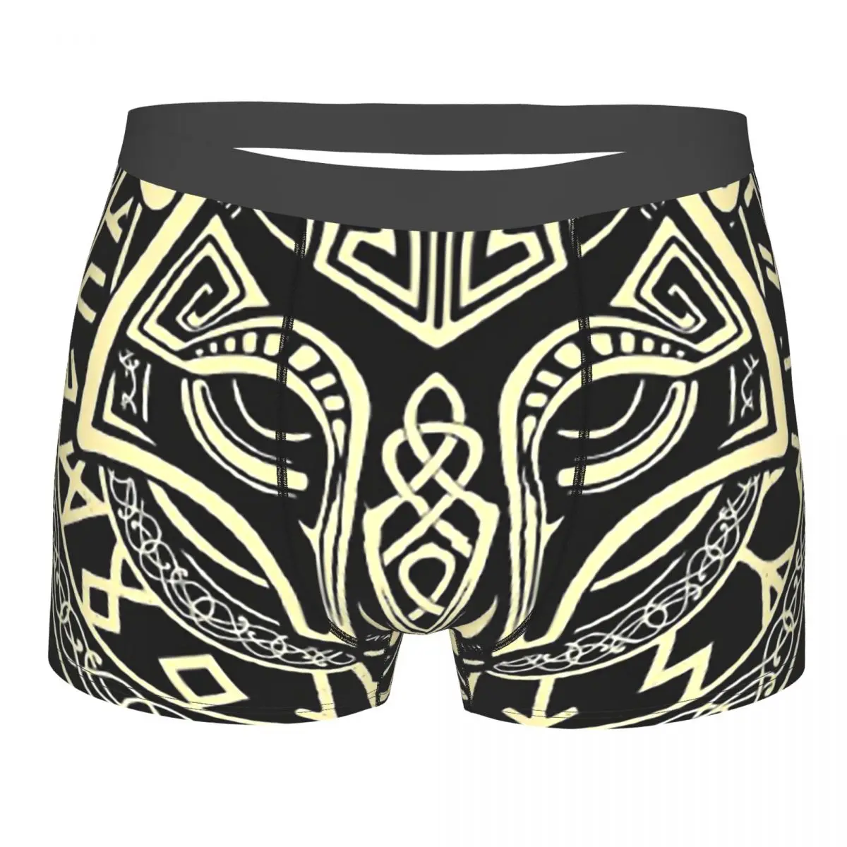 Vikings Men's Panties Gold Wolf Men Boxer Underwear Cotton for Male Large Size Lot Soft