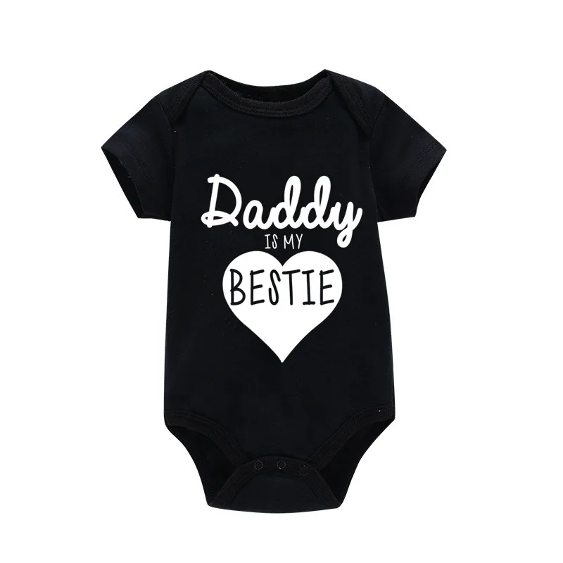 Funny Daddy Is My Bestie Letters Print Baby Clothes Summer Newborn Cotton Soft Romper Girls Jumpsuit Fashion Infant Clothes